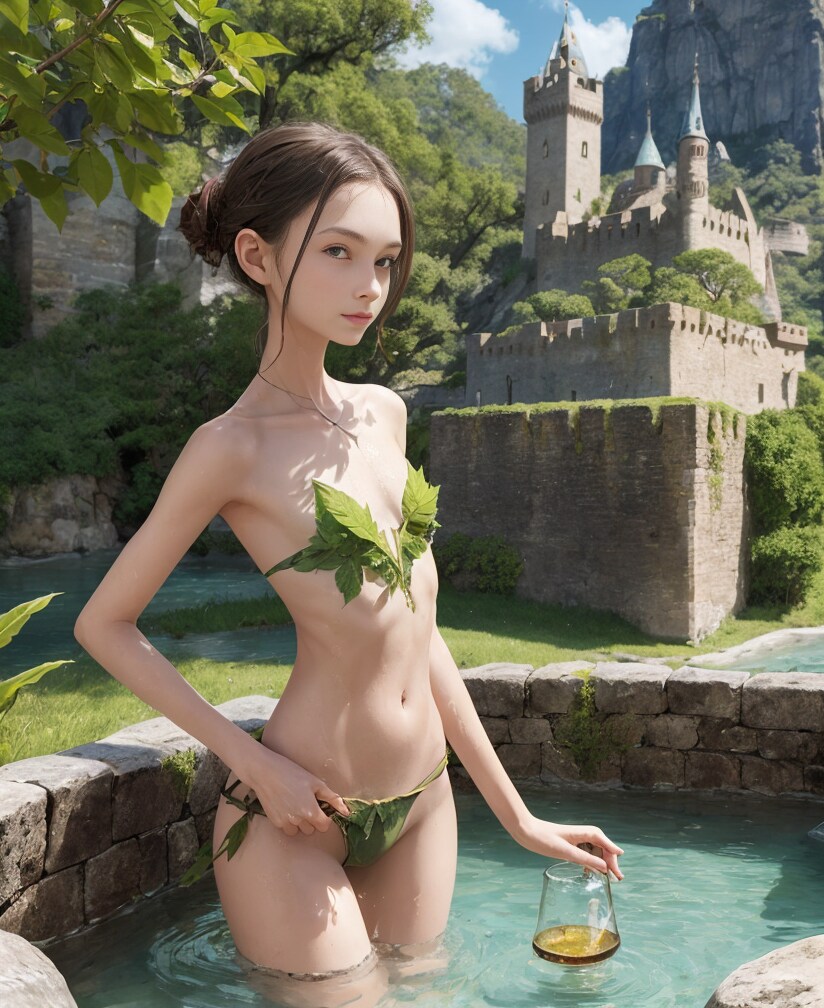 沐浴する女