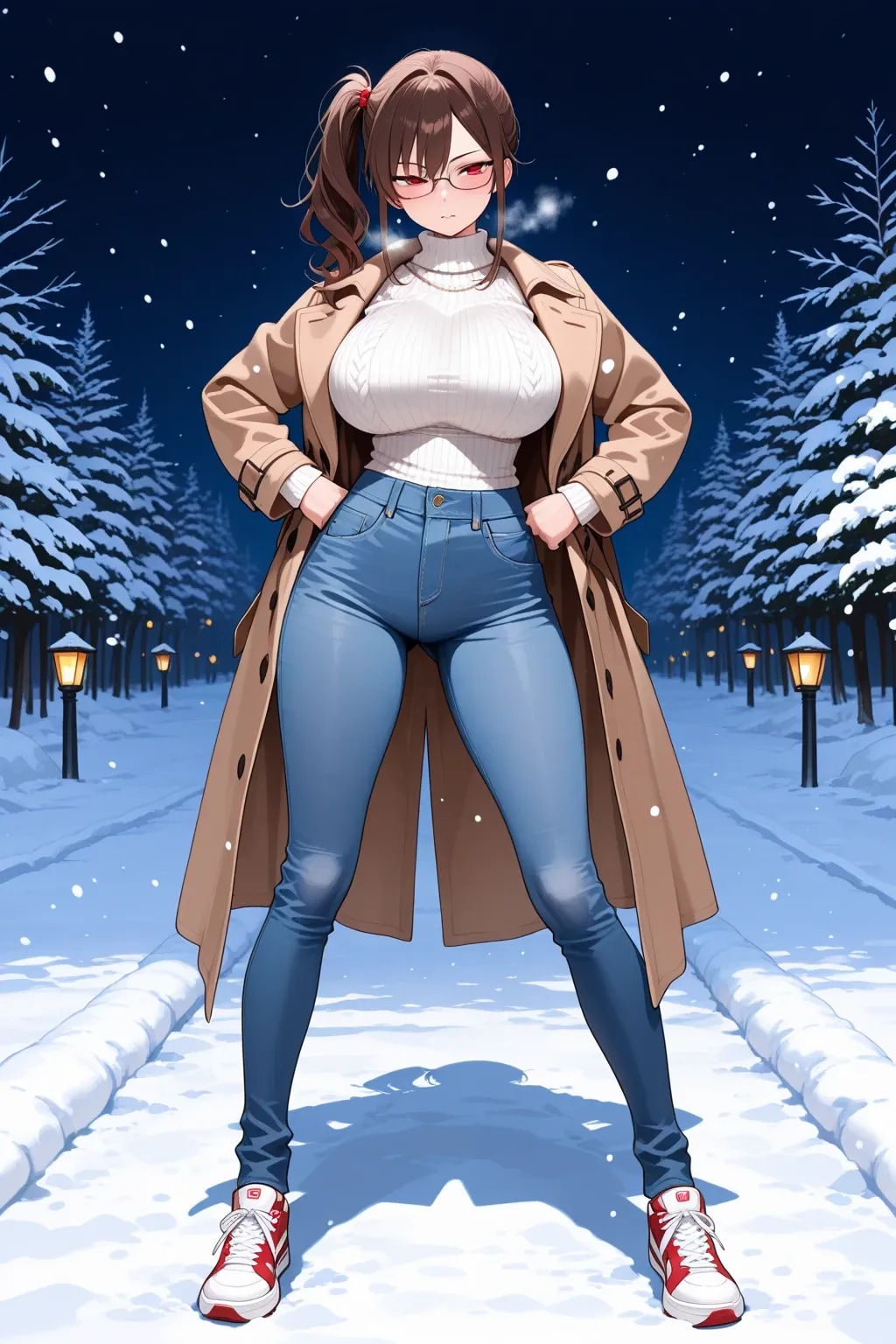 年末デートの待ち合わせ中のアカネちゃん