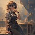 エプロン姿のウェイトレス 2枚目