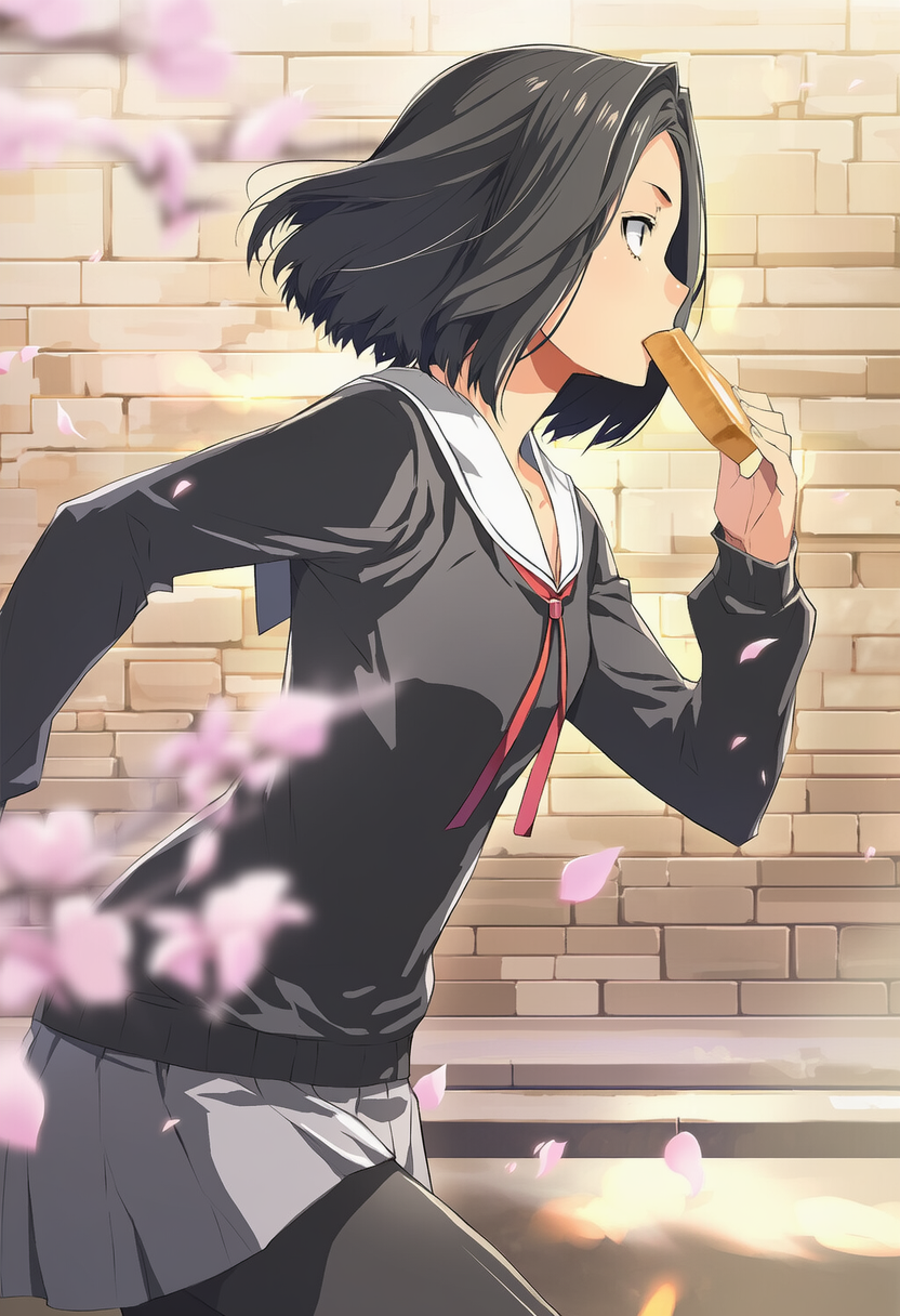 [曲付き] 駆け足の通学路