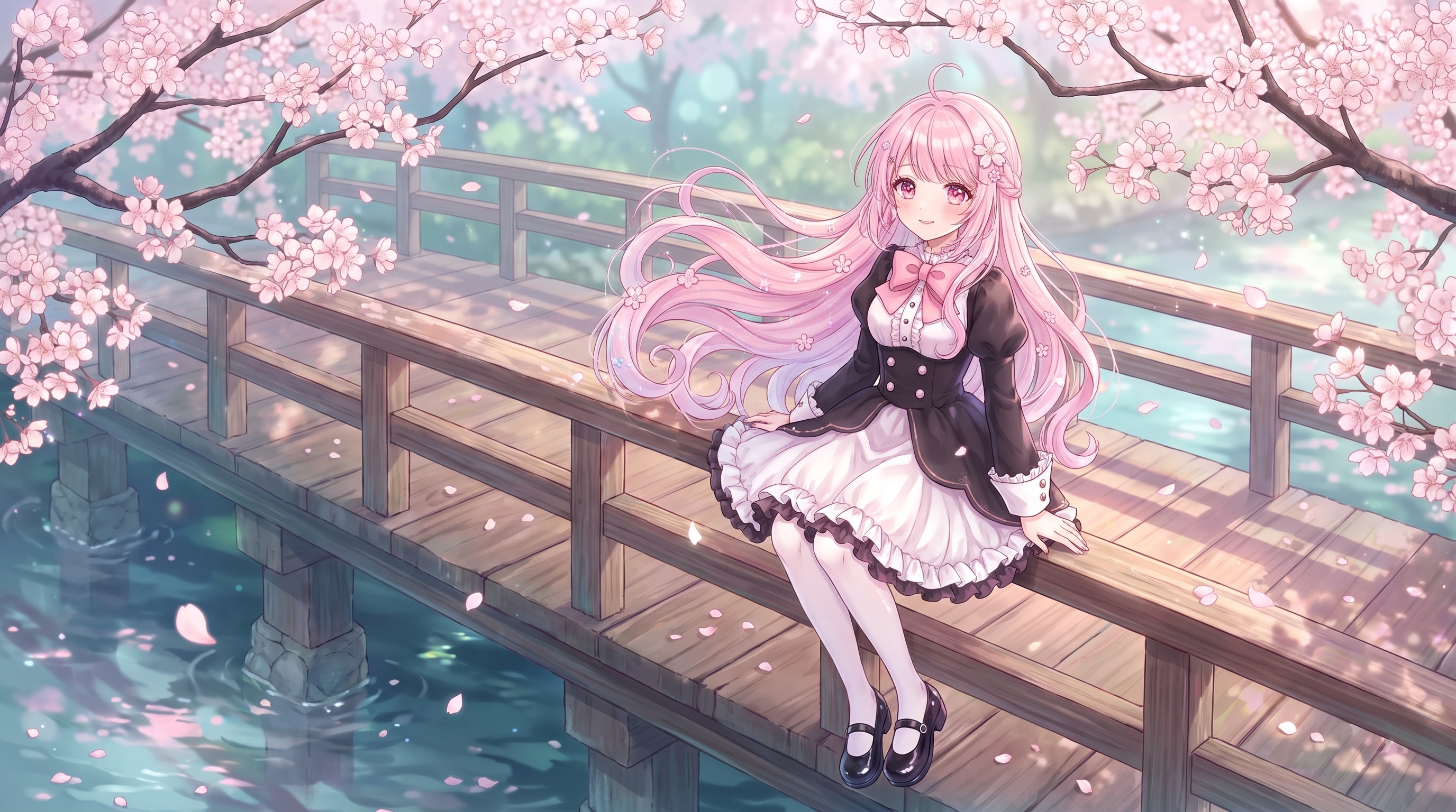 桜霞遊橋少女 | の人気AIイラスト・グラビア