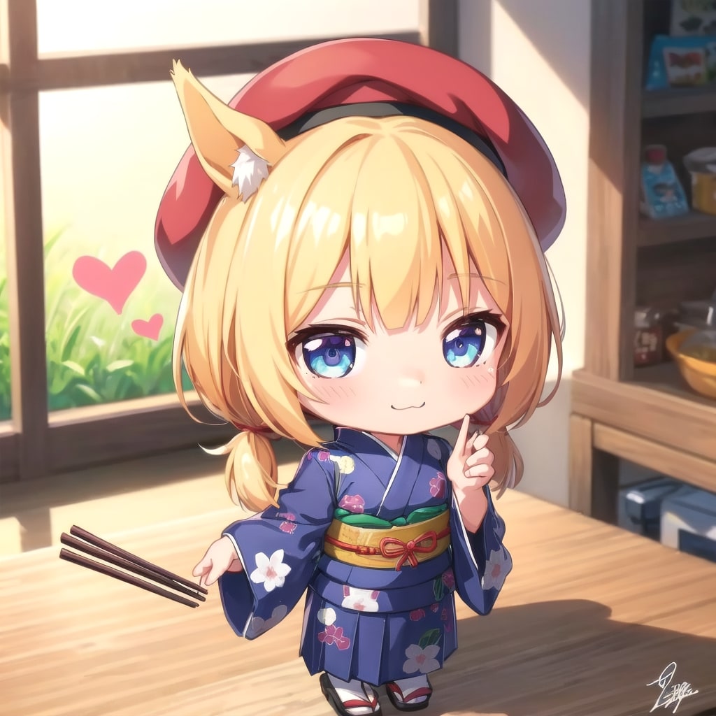 お箸を使って。