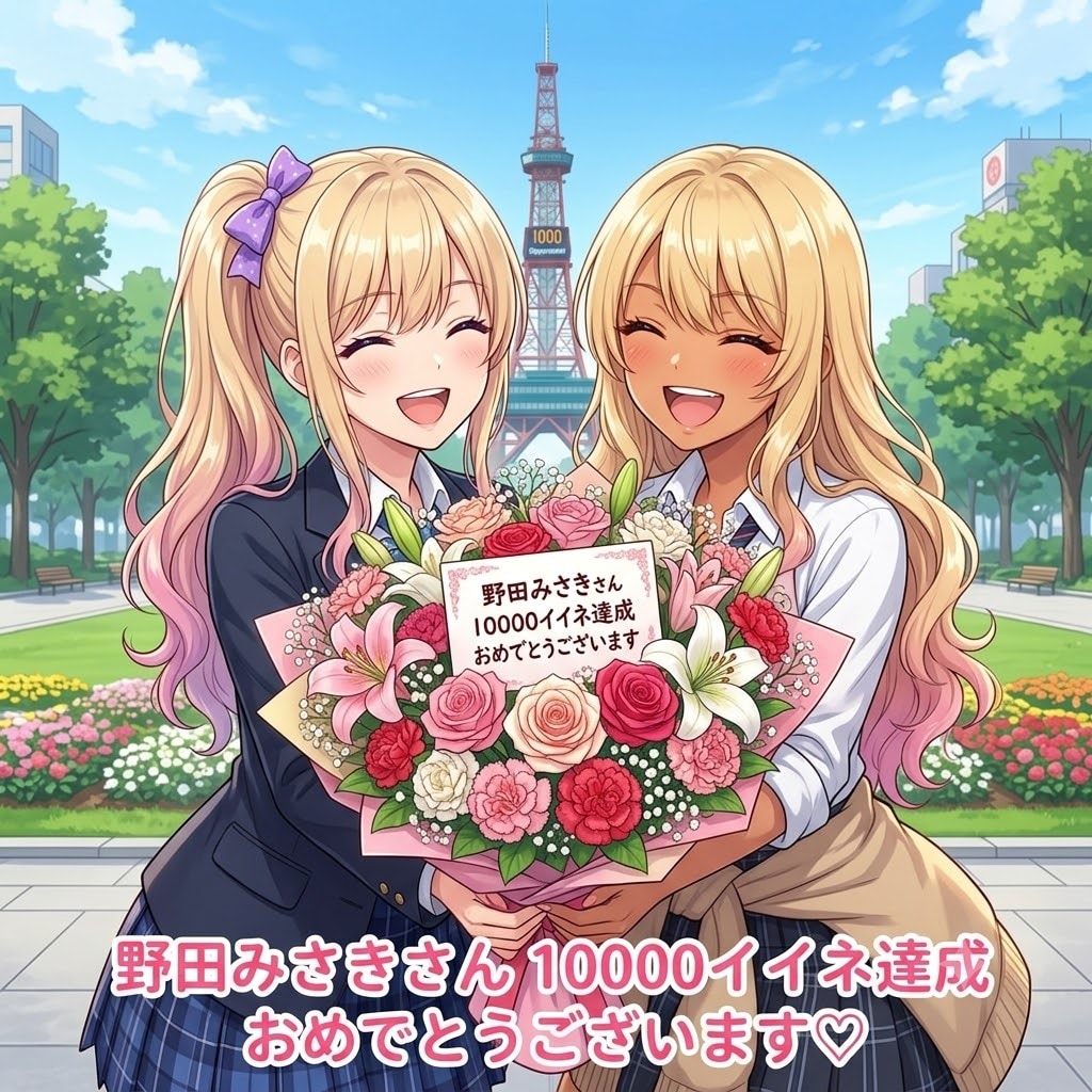 野田みさきさん1万イイネ達成おめでとうございます🎉