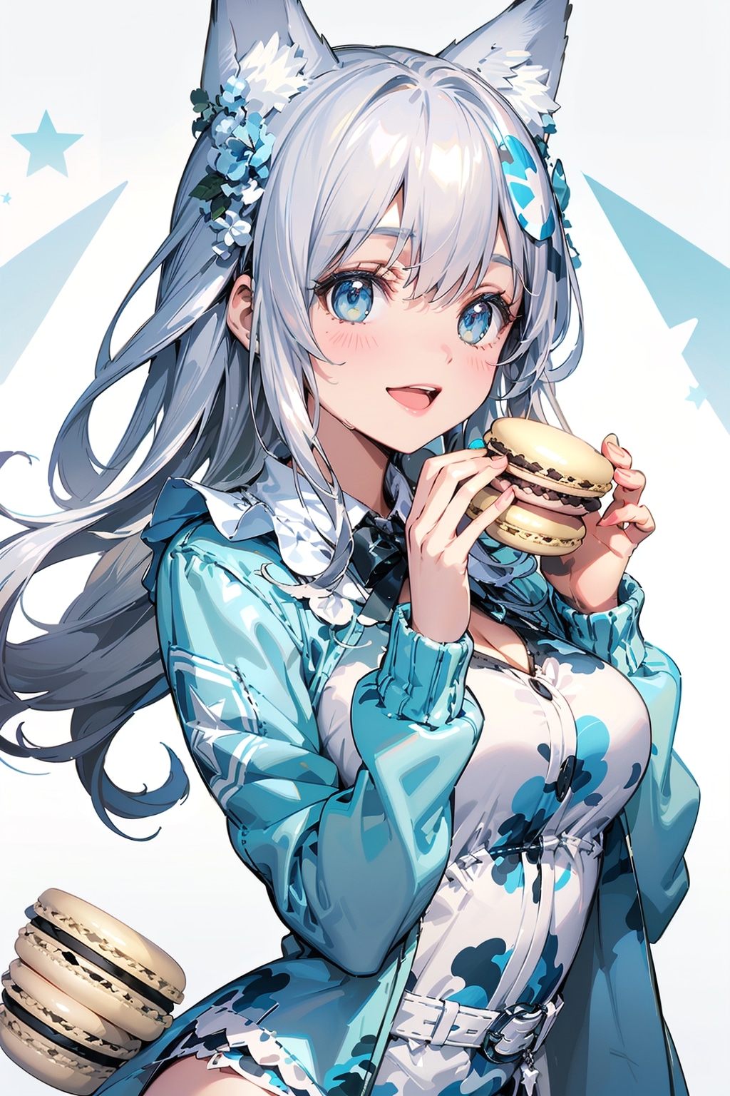 マカロンを食べよう🐺✨ | の人気AIイラスト・グラビア