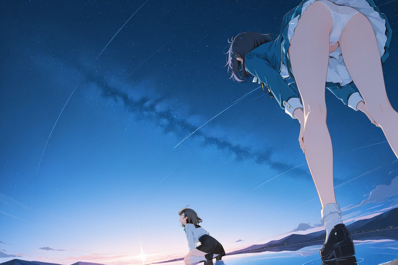 友達と星空