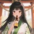 瓶ビールを飲むお行儀の悪いさくらちゃん 2枚目