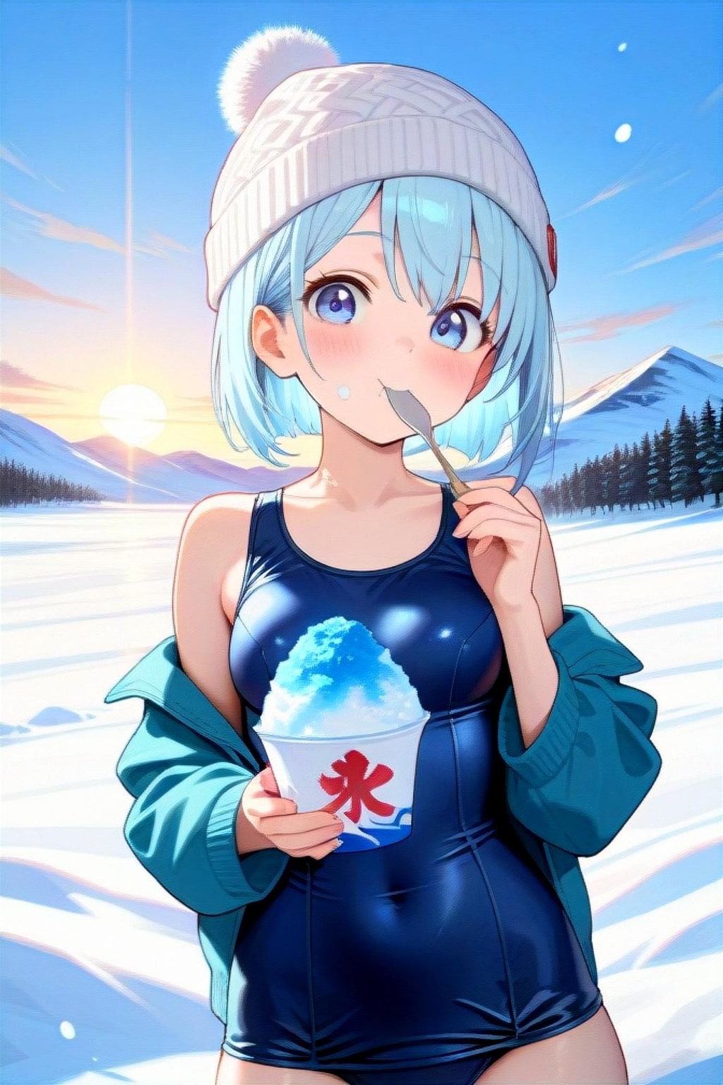 冬の青髪ちゃん