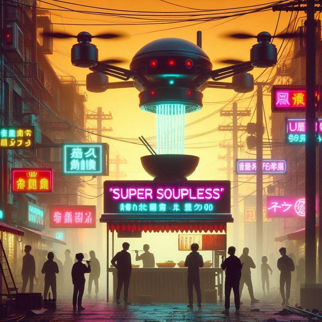 空飛ぶラーメン二郎とサイバーパンク東京