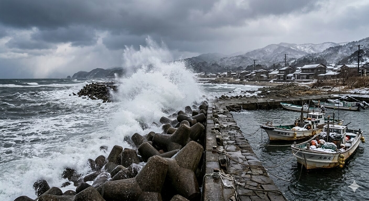 冬の漁港 | の人気AIイラスト・グラビア