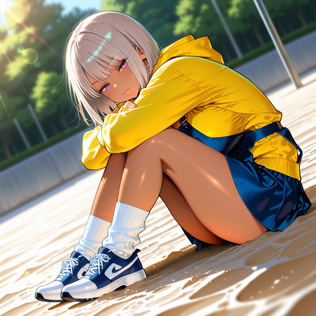 海岸でのギャル（ちょい失敗） | の人気AIイラスト・グラビア