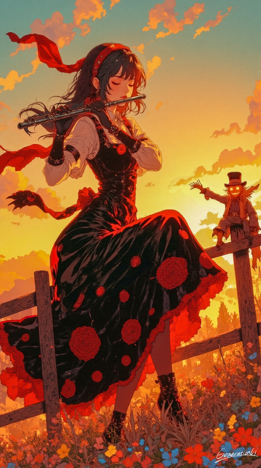 黄昏のフルート／スマホ壁紙アーカイブ | の人気AIイラスト・グラビア