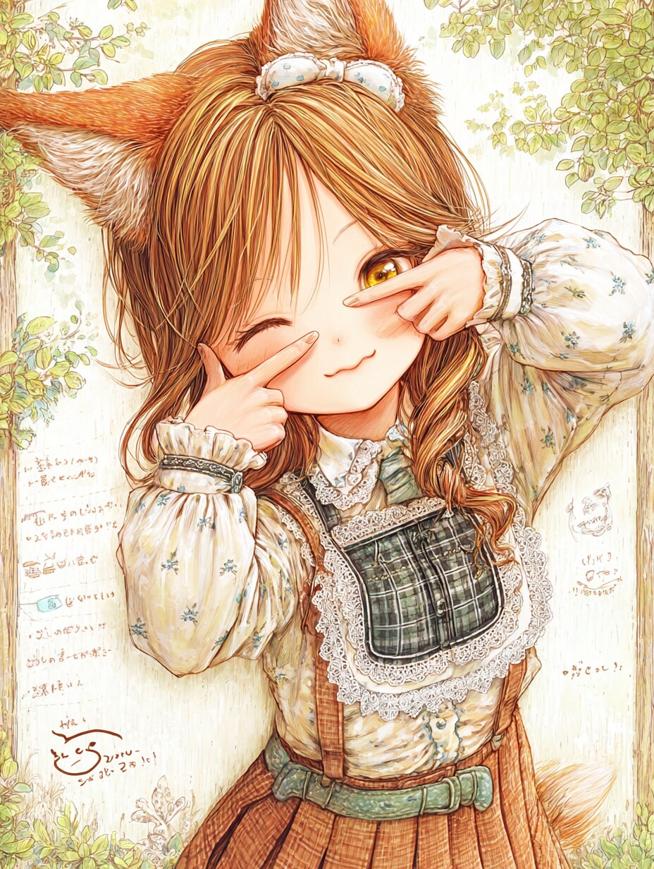 きつね日和のしあわせサイン | の人気AIイラスト・グラビア