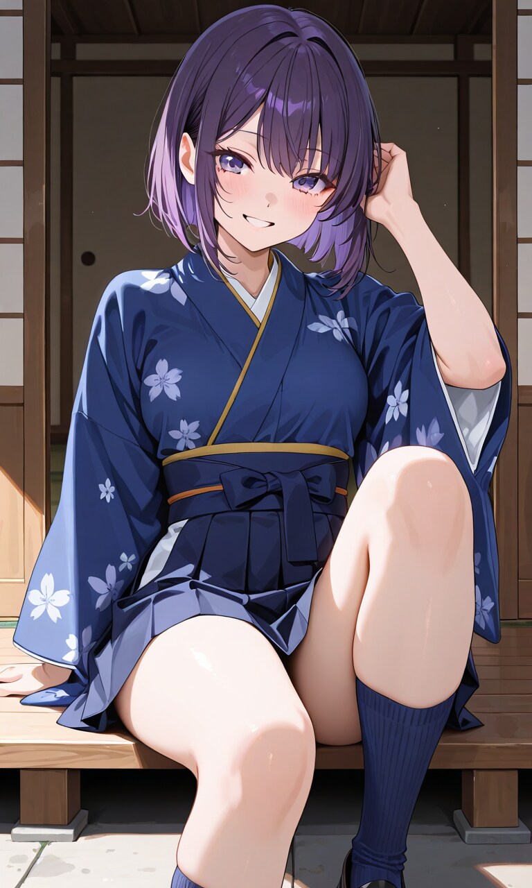 紫色が似合う女の子　和風版