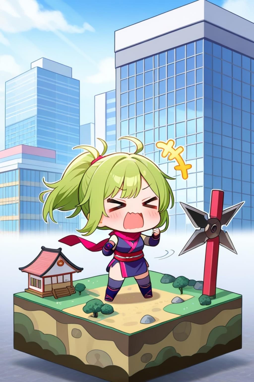 忍者の緑髪ちゃん