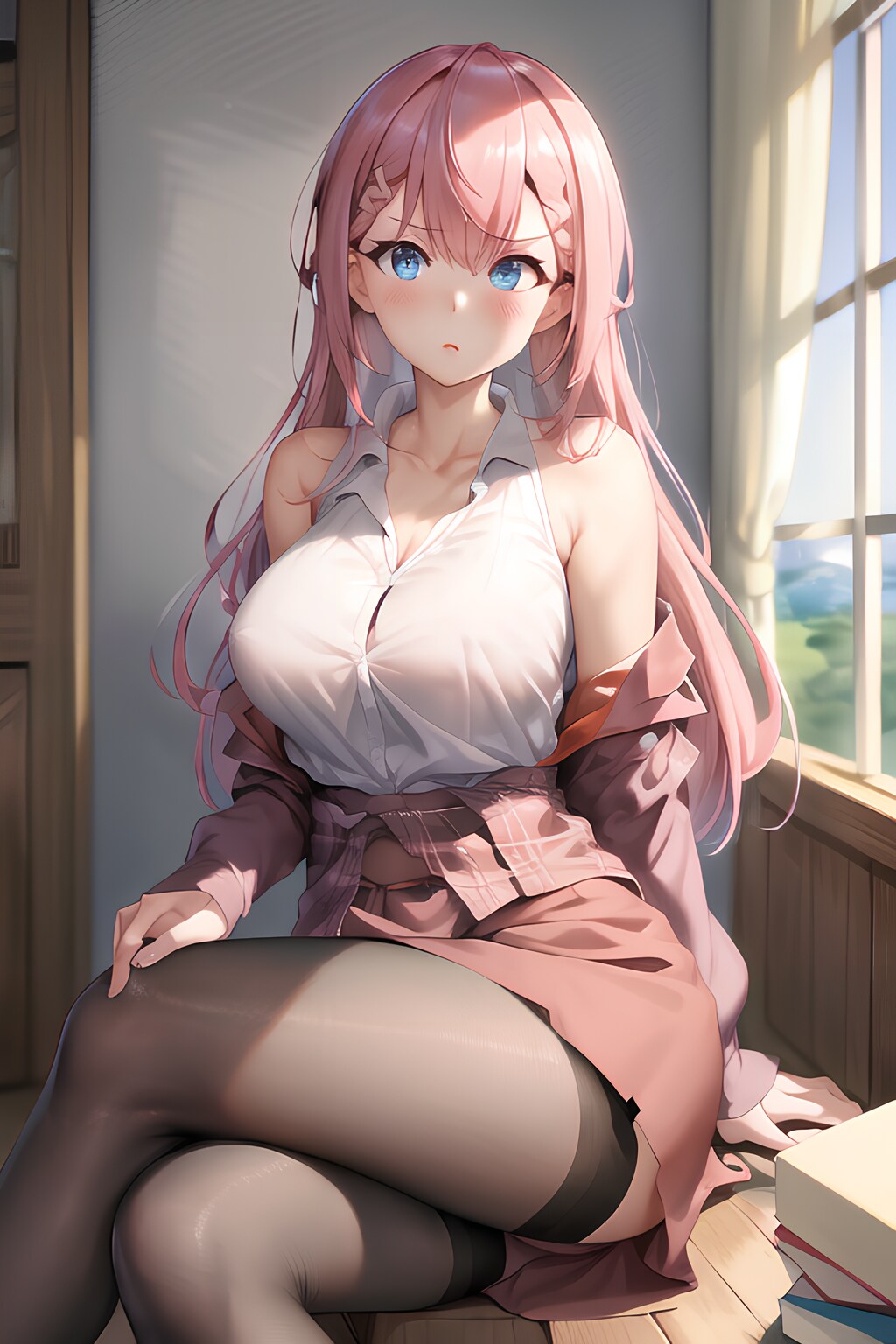 桐須真冬 足を組み