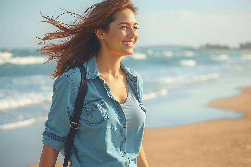 ビーチでお散歩