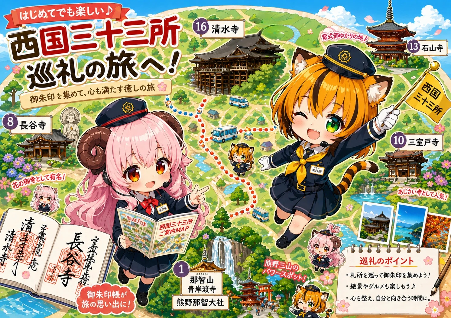 うちの子ガイドで巡る西国巡礼 | の人気AIイラスト・グラビア