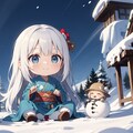 雪だるまとちびちゃん 4枚目