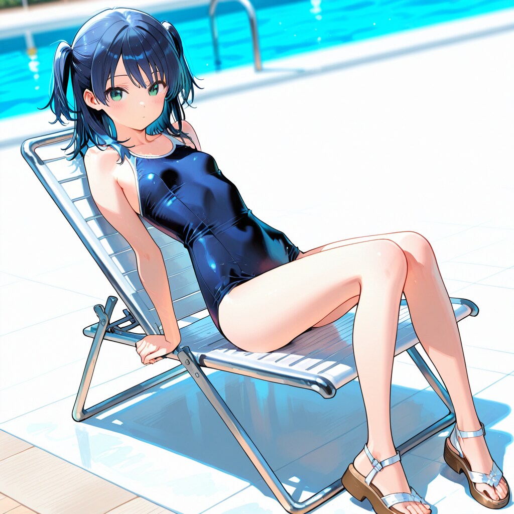 真夏のビーチチェア