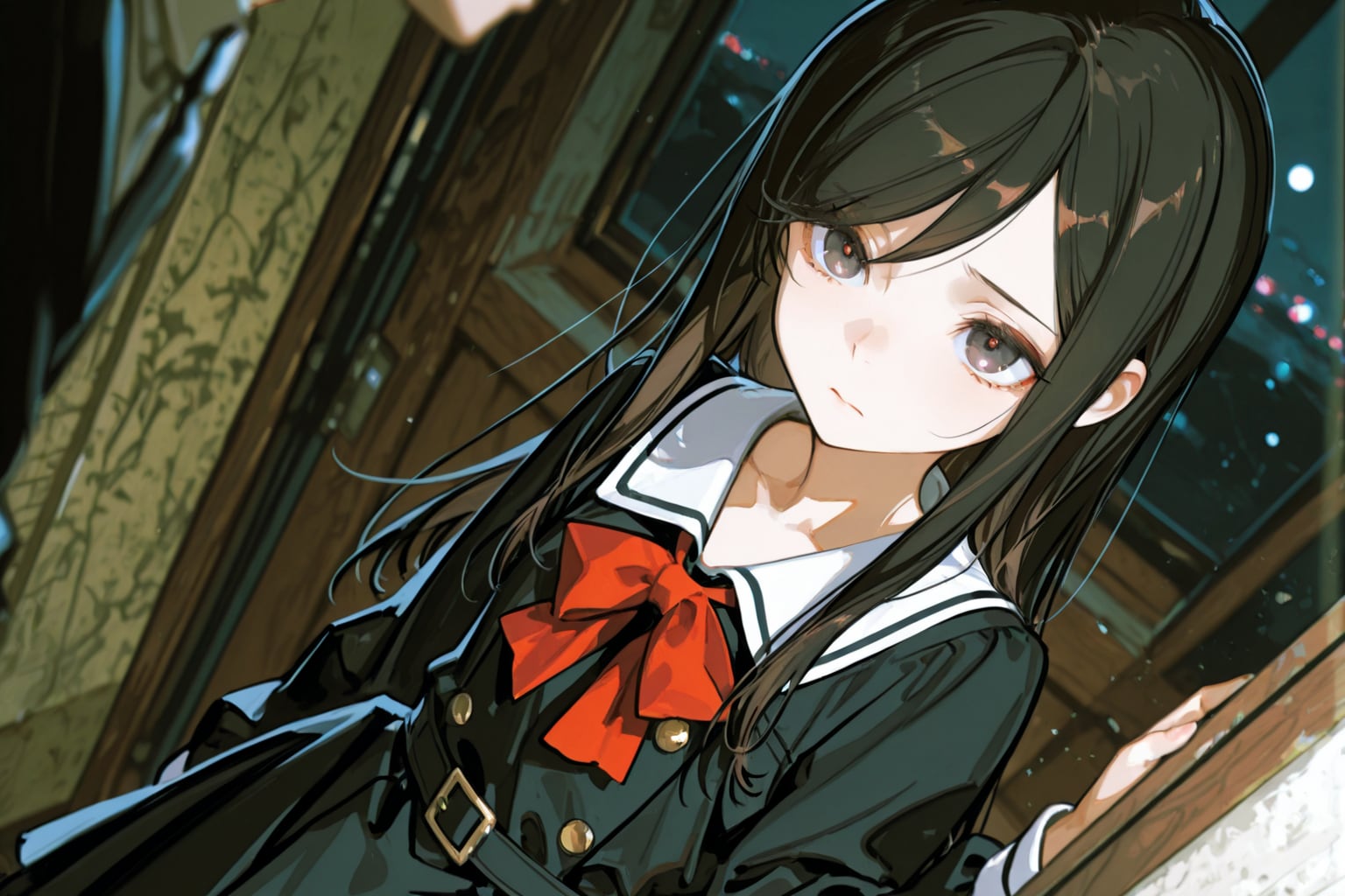 ドアを開けちゃった黒髪ロングちゃん