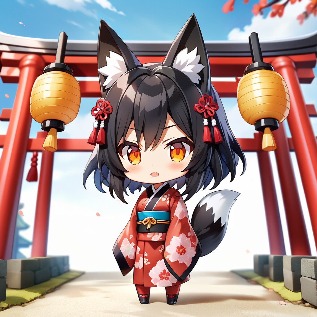 ねんどろいど風の黒キツネさん