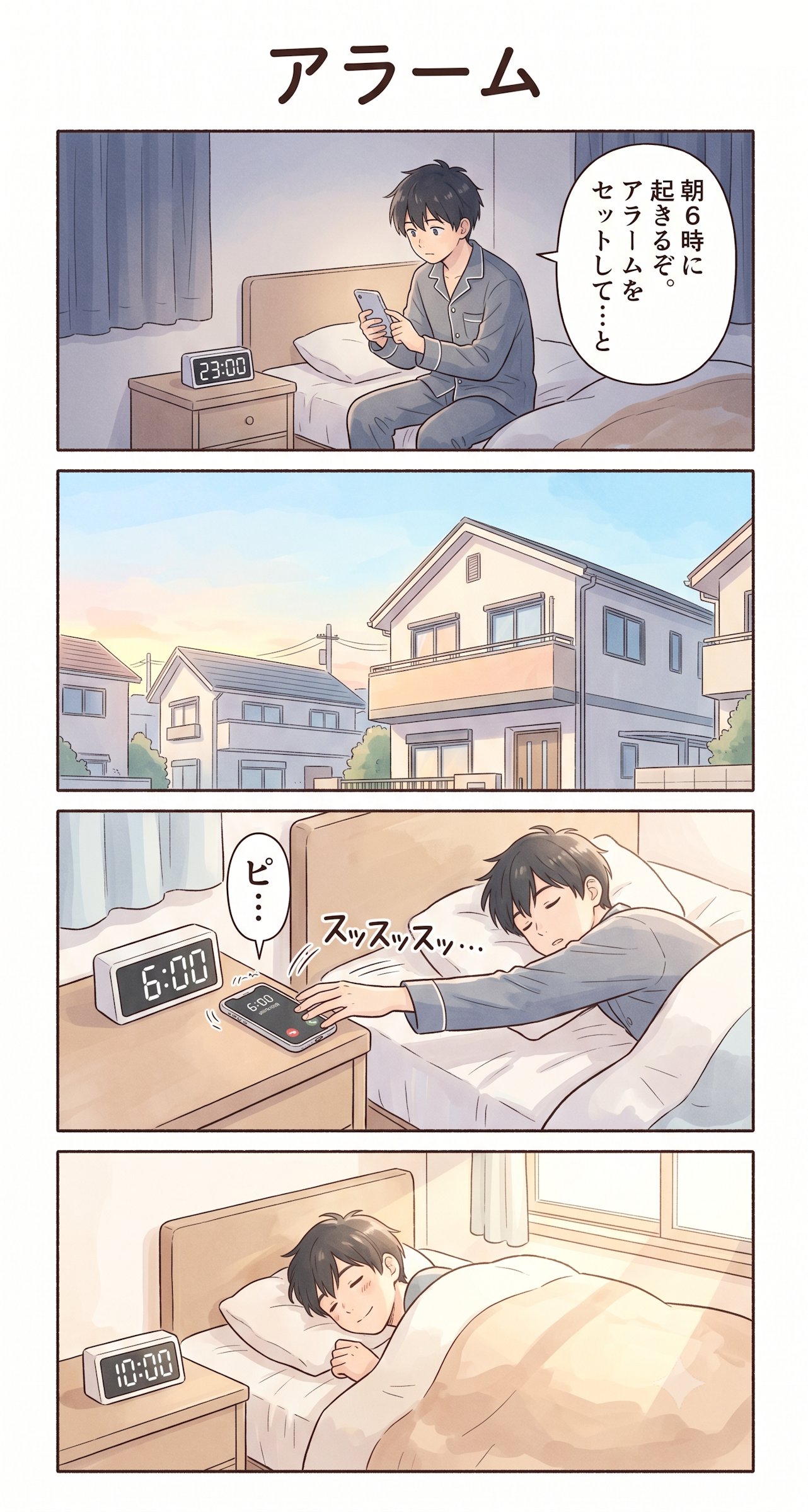 #3 ゆる日常4コマ「アラーム」