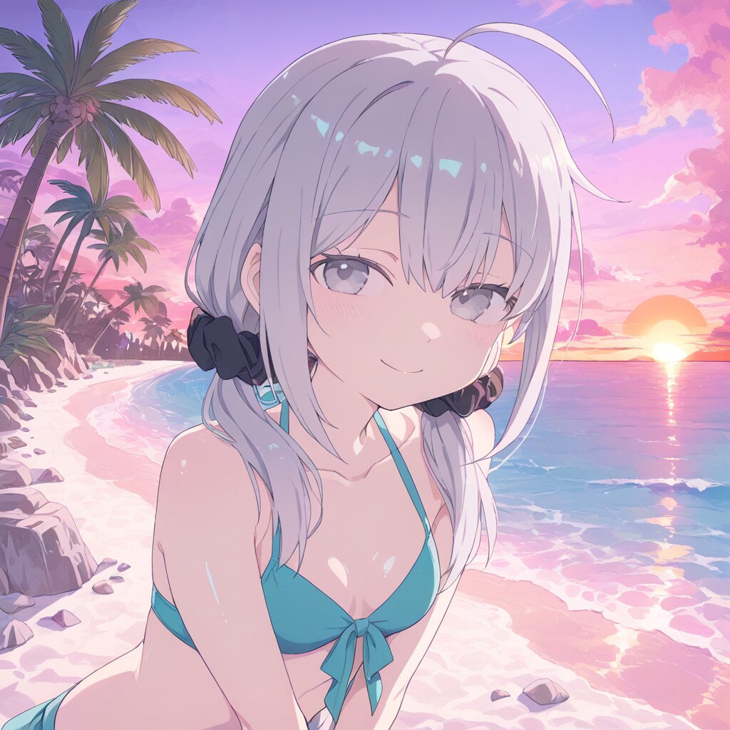 夕焼けのビーチ