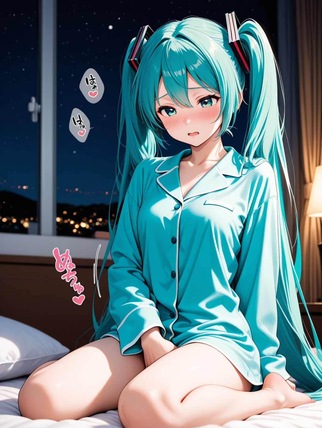 寝る前にオナニーを始めてしまうミクさん