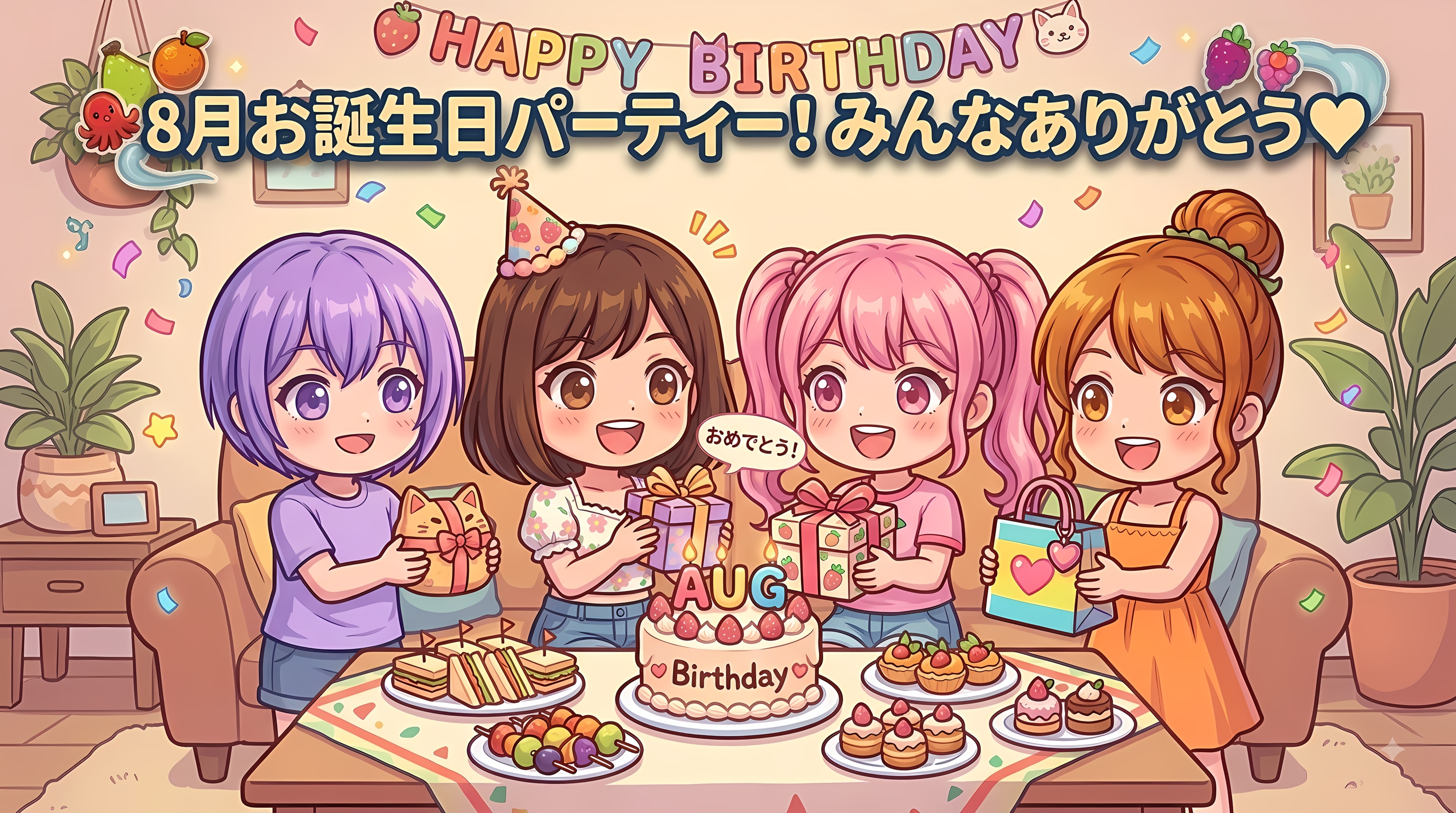 今日の夏休み（８月のお誕生日会２） | の人気AIイラスト・グラビア