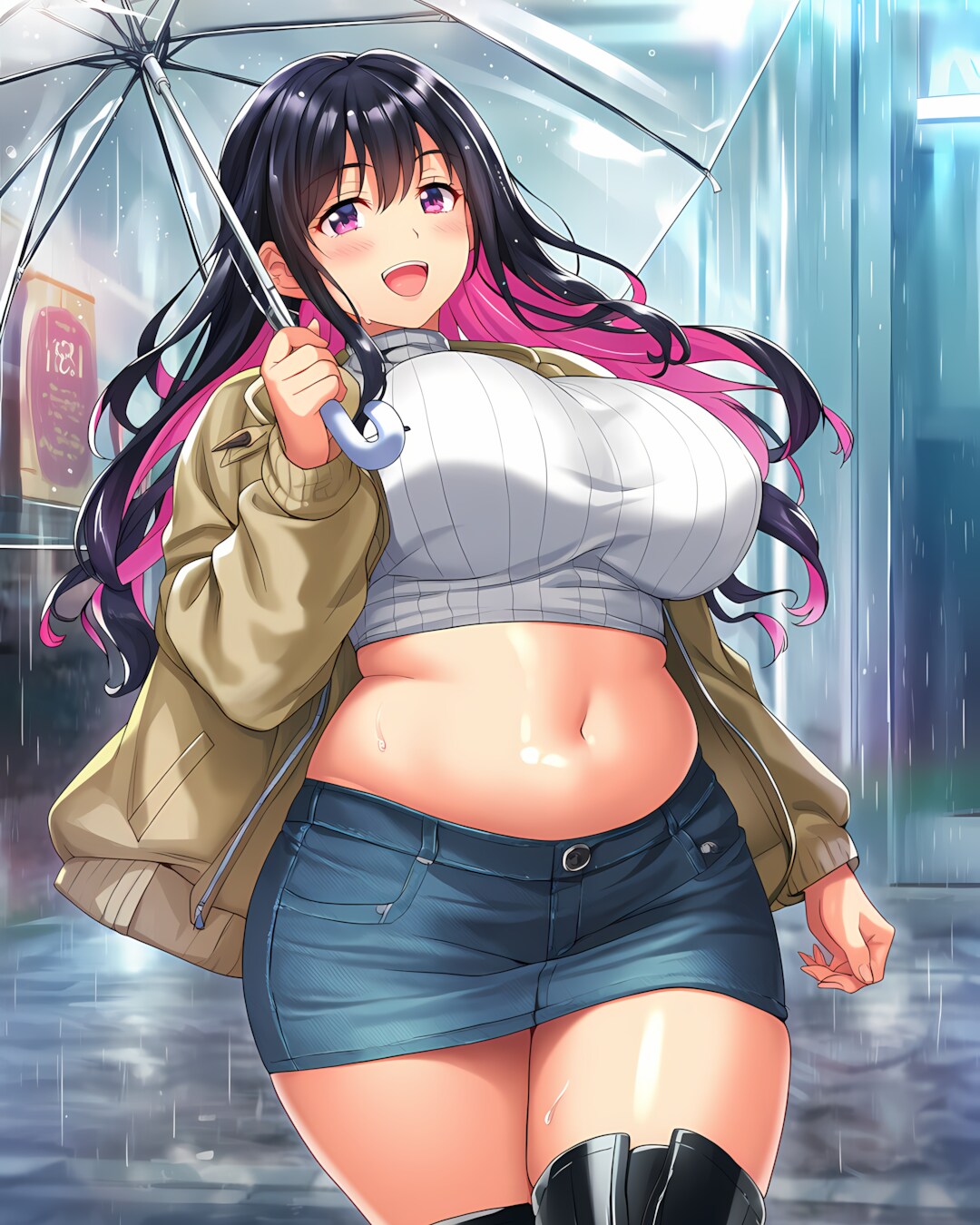 ☔雨の日の通学コーデ🏫MA-1で強気ギャル✨