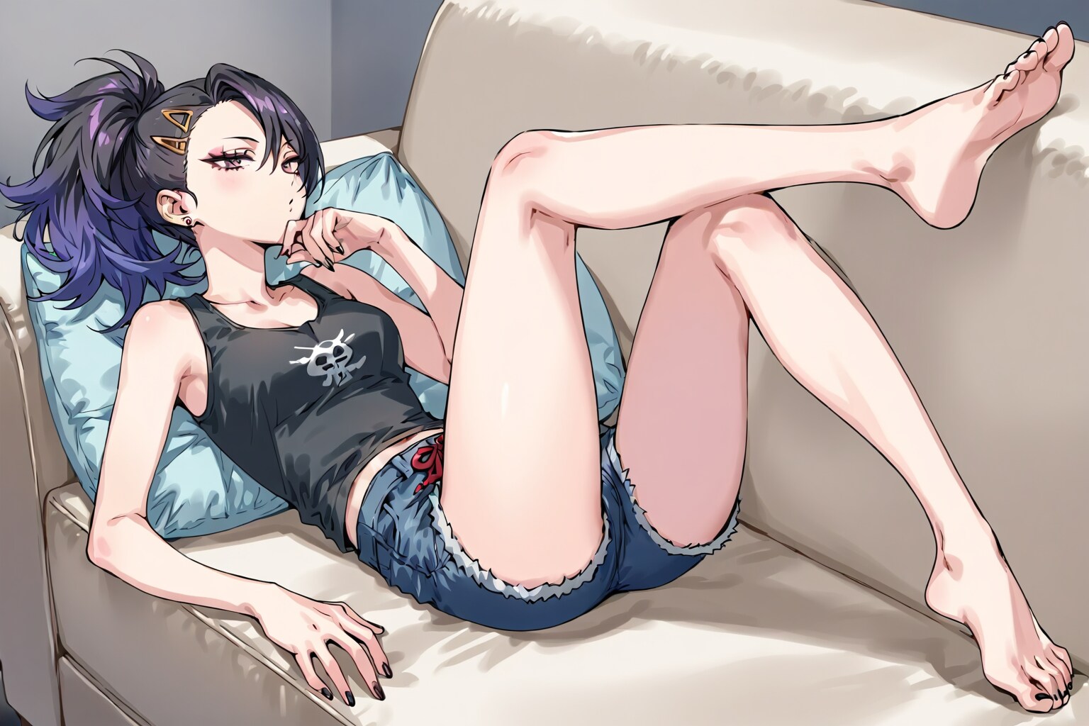 退屈してる不良娘 | の人気AIイラスト・グラビア