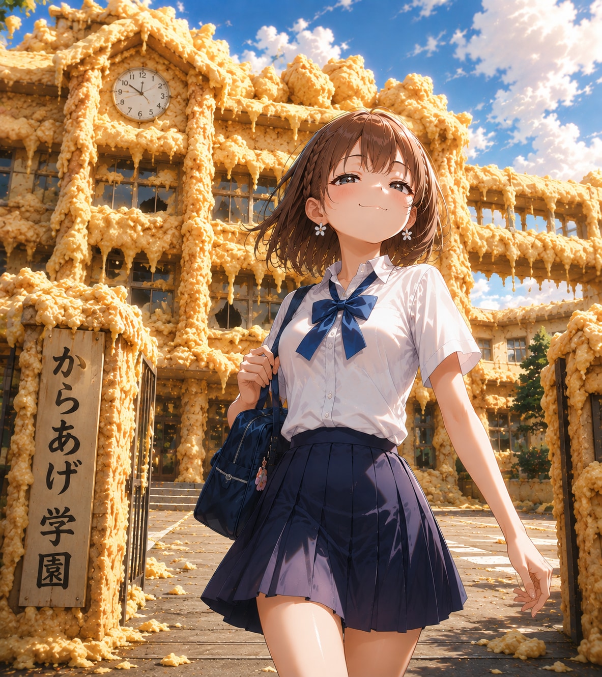 8月32日-夏休みは終わらない-  #16唐揚げ革命（学校の征圧） | の人気AIイラスト・グラビア