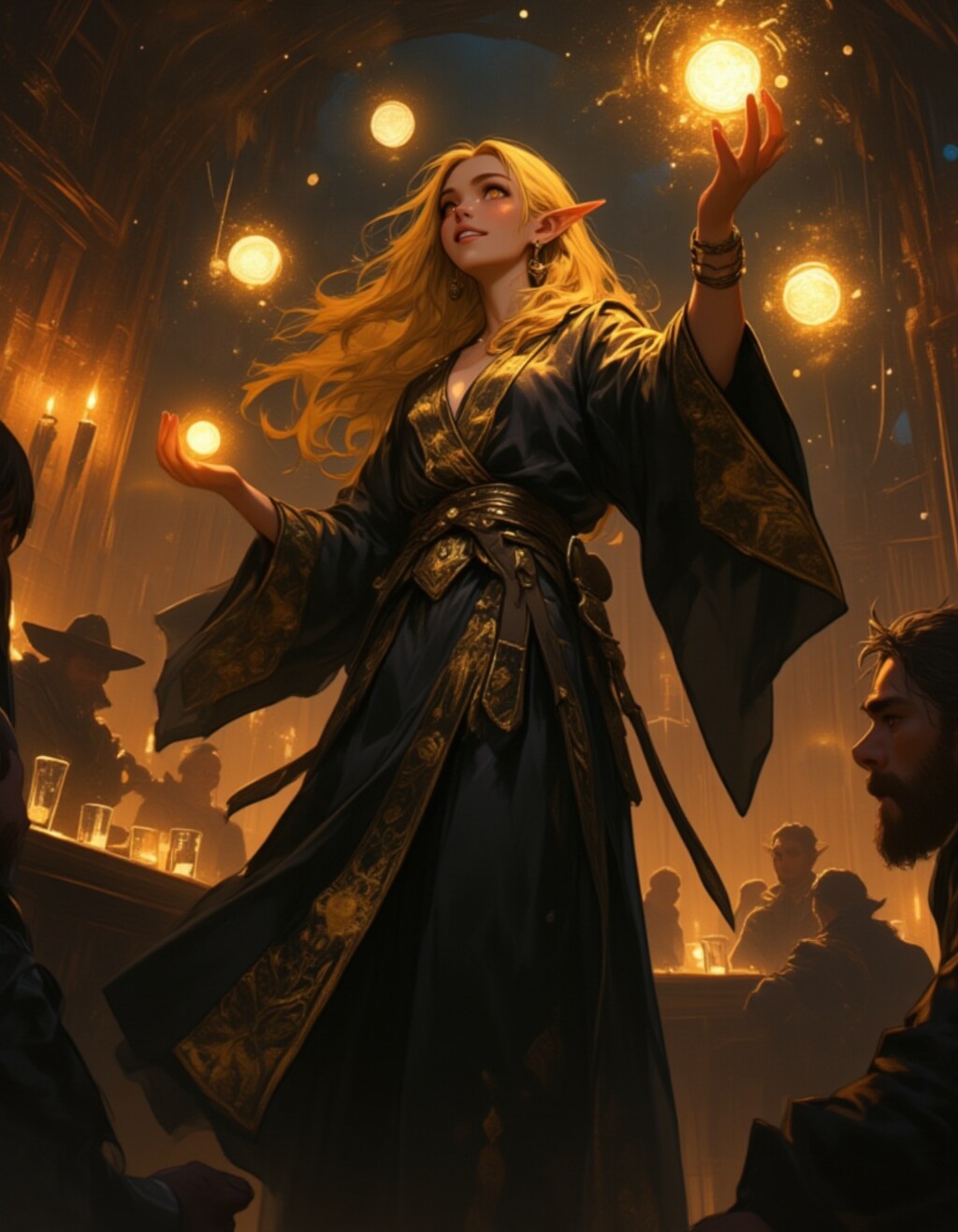 【セナ】黒エルフの占術師、幻想の光を操る夜