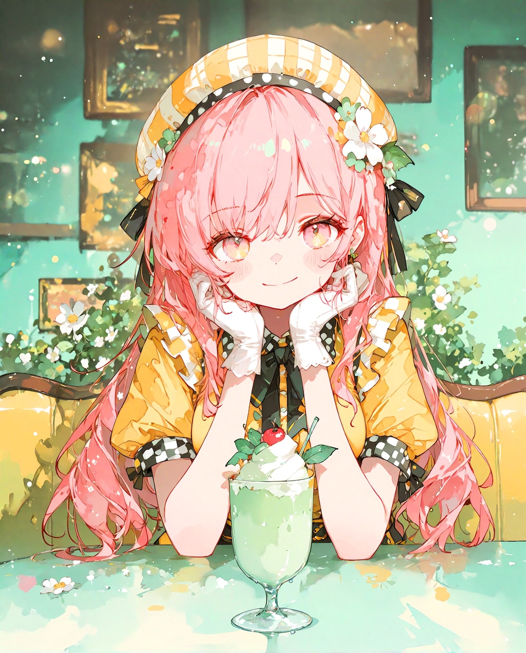 ピンクのアイコン少女