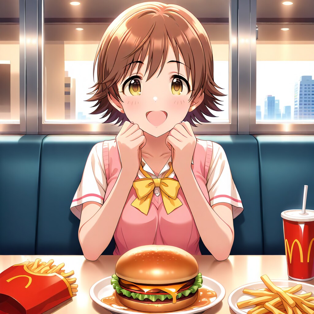 【某ックでハンバーガーを・・・】島村卯月ちゃん,本田未央ちゃん,渋谷凛ちゃん