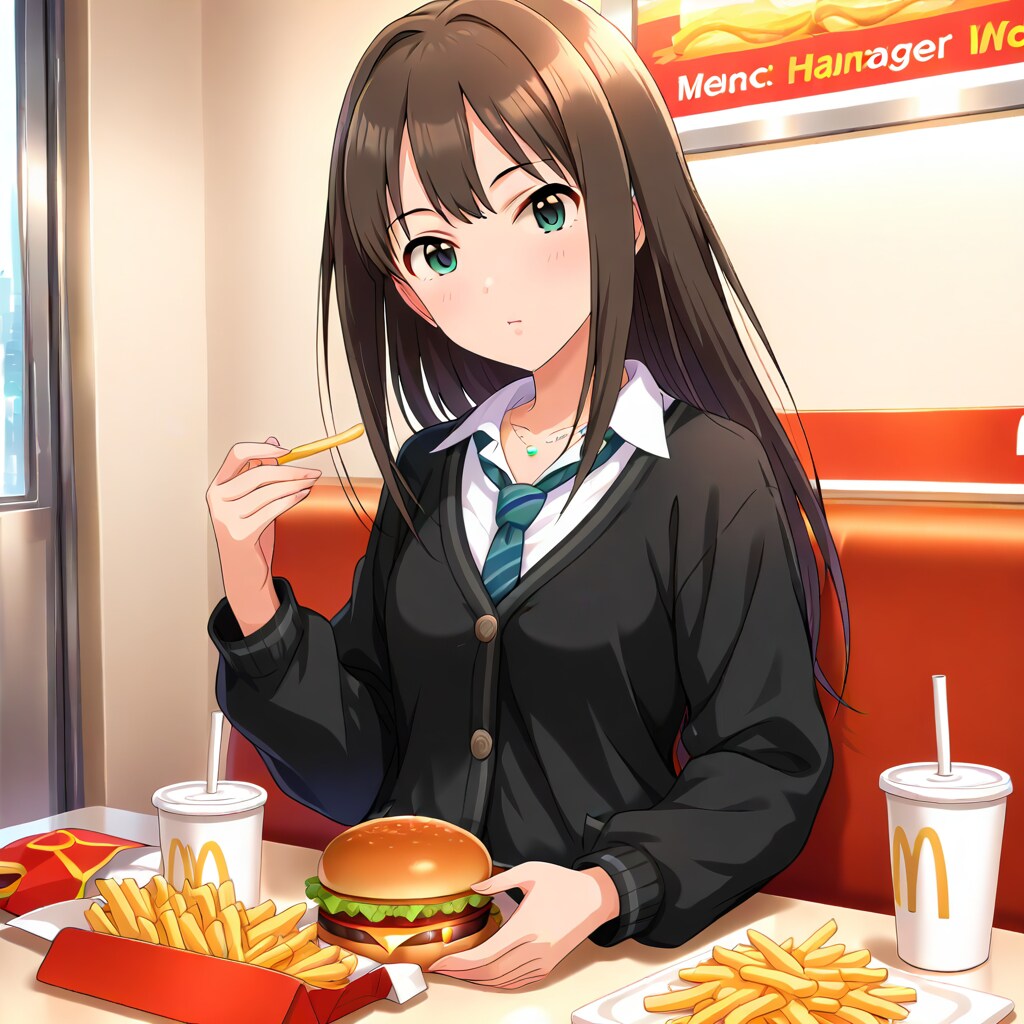 【某ックでハンバーガーを・・・】島村卯月ちゃん,本田未央ちゃん,渋谷凛ちゃん