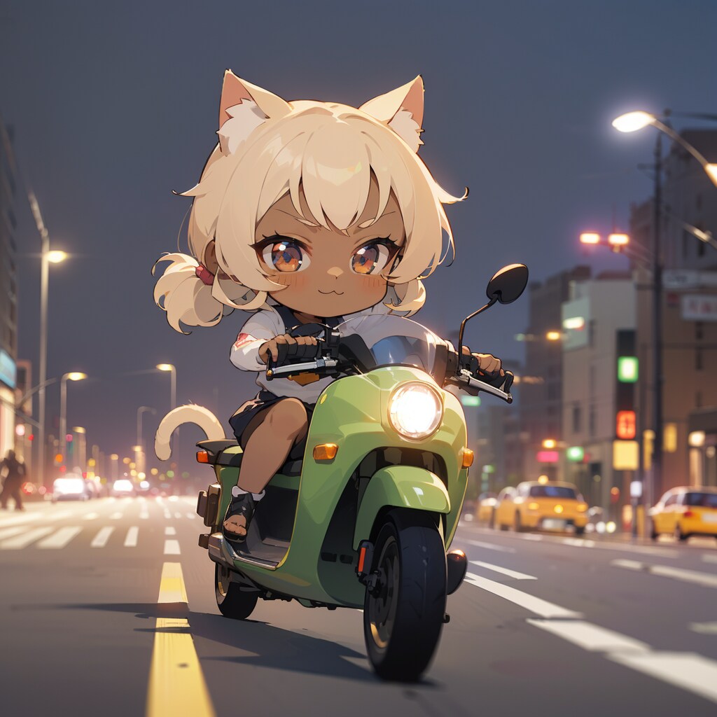 闇夜を爆走する黒ギャル