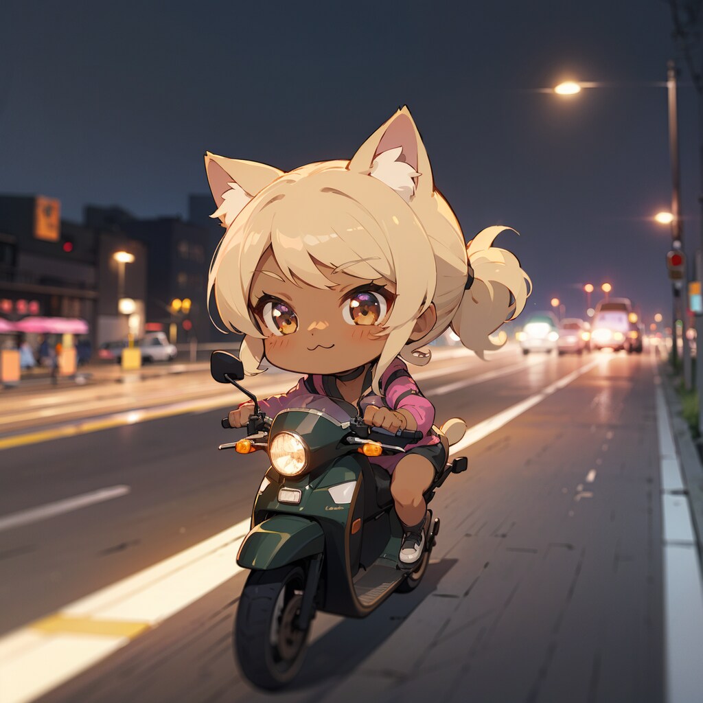 闇夜を爆走する黒ギャル