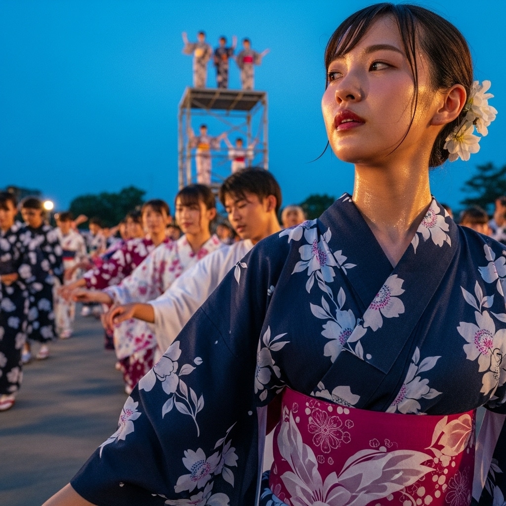 季節外れに盆踊り