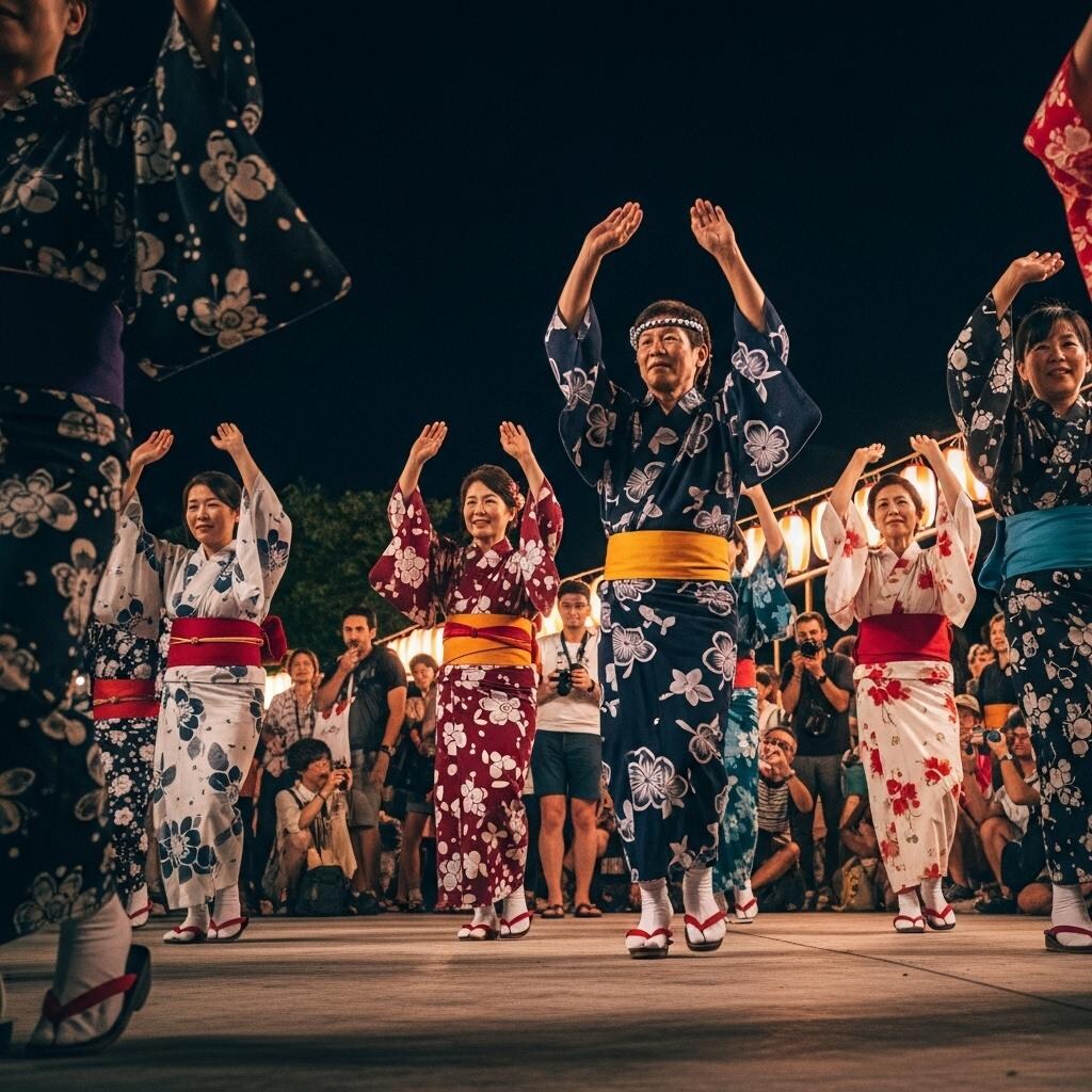 季節外れに盆踊り