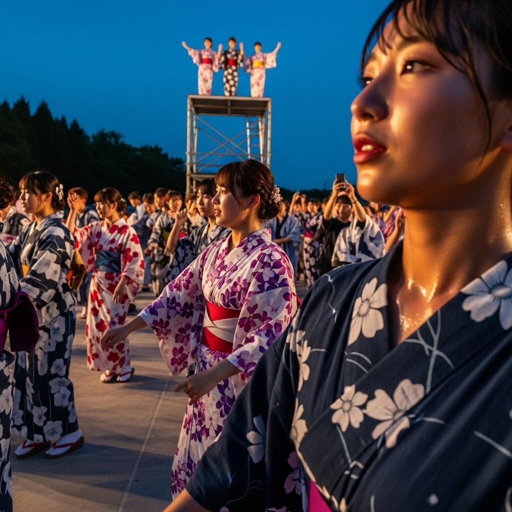 季節外れに盆踊り