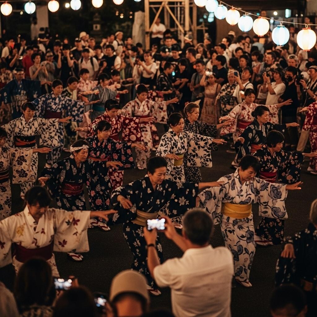 季節外れに盆踊り