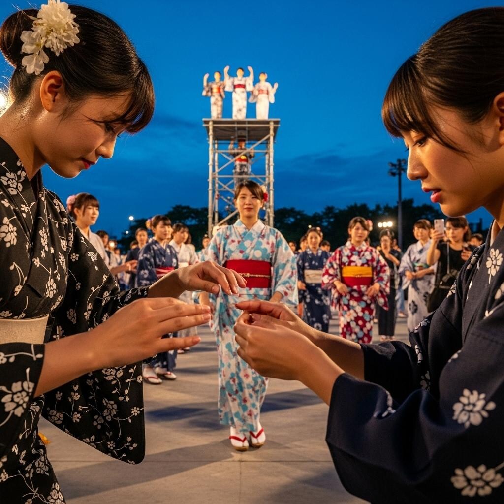 季節外れに盆踊り