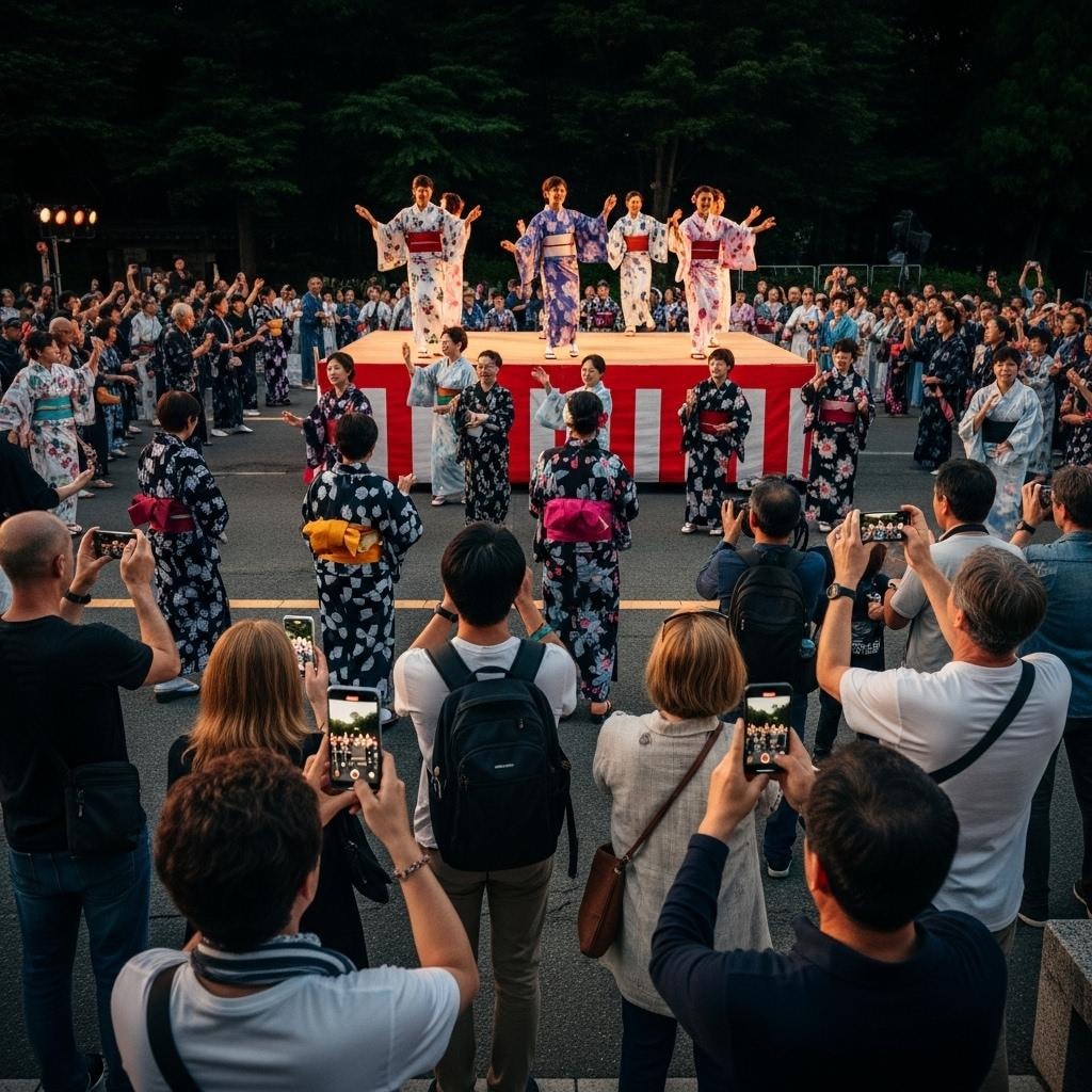 季節外れに盆踊り