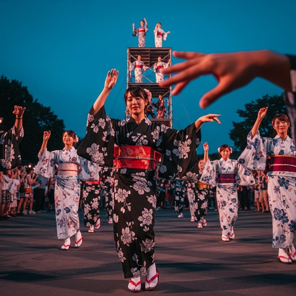 季節外れに盆踊り