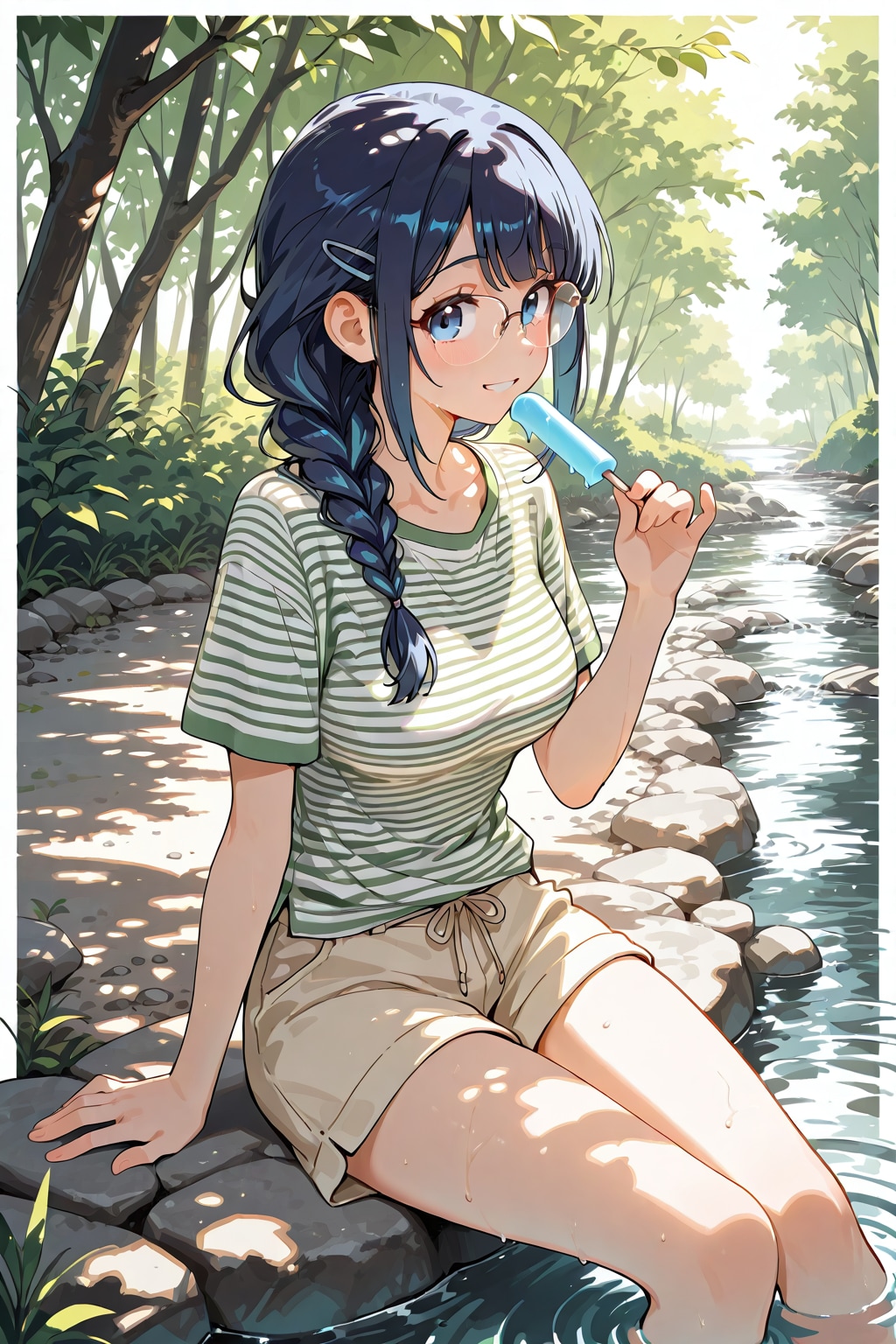 木陰でアイス