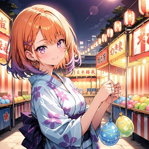 夜祭りにきたの。