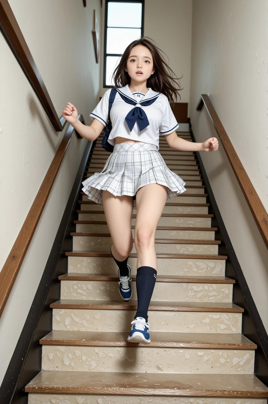 階段を駆ける少女
