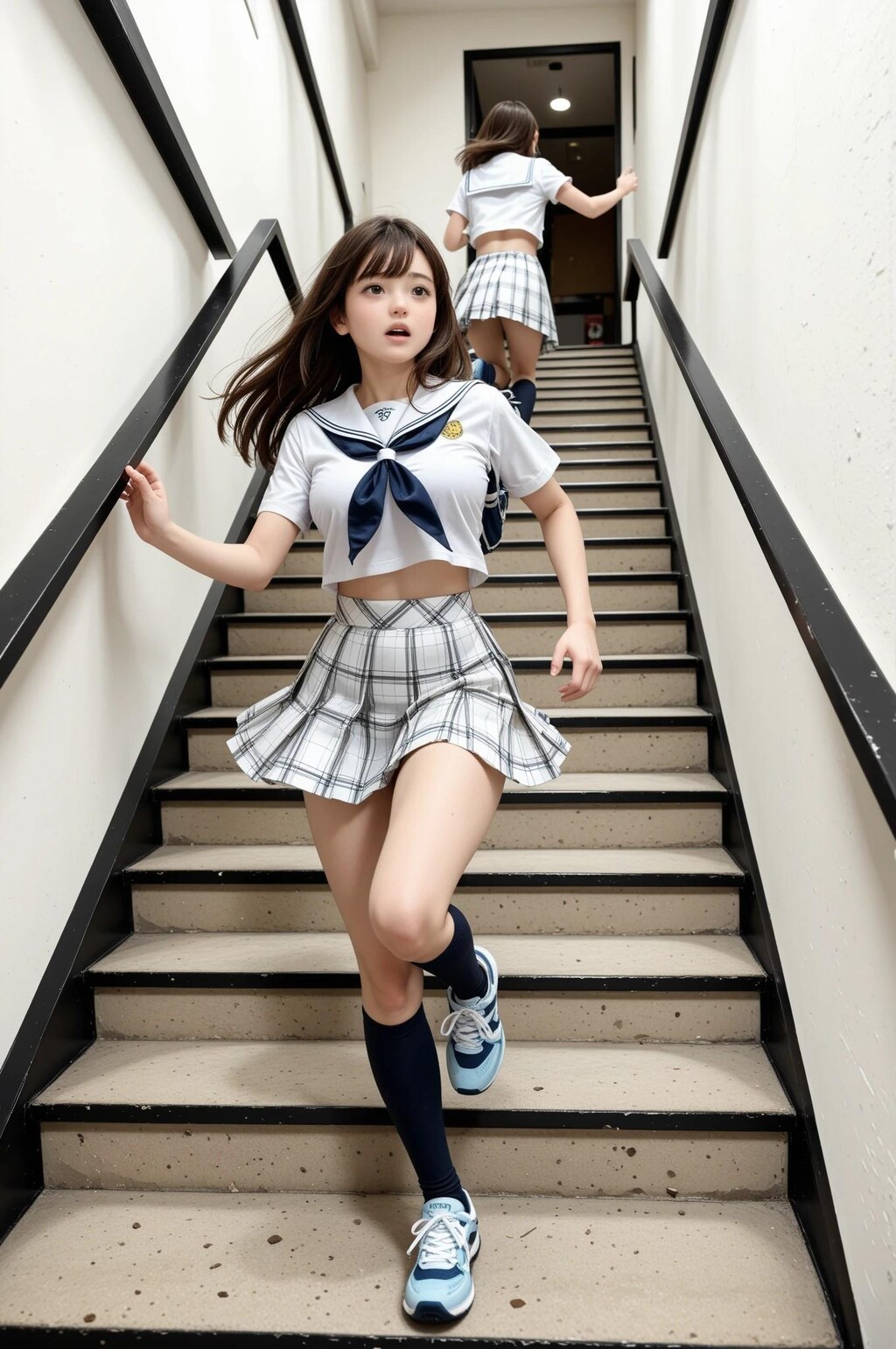 階段を駆ける少女
