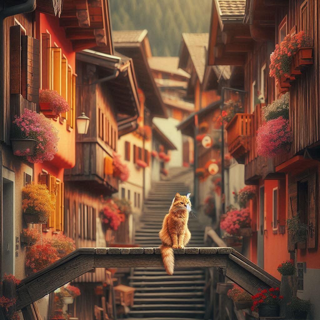猫のいる背景